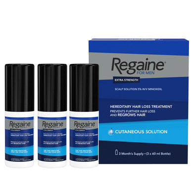 Regaine Extra Strength Hair Loss Solution For Men 3 Months 3 x 60ml Bottles