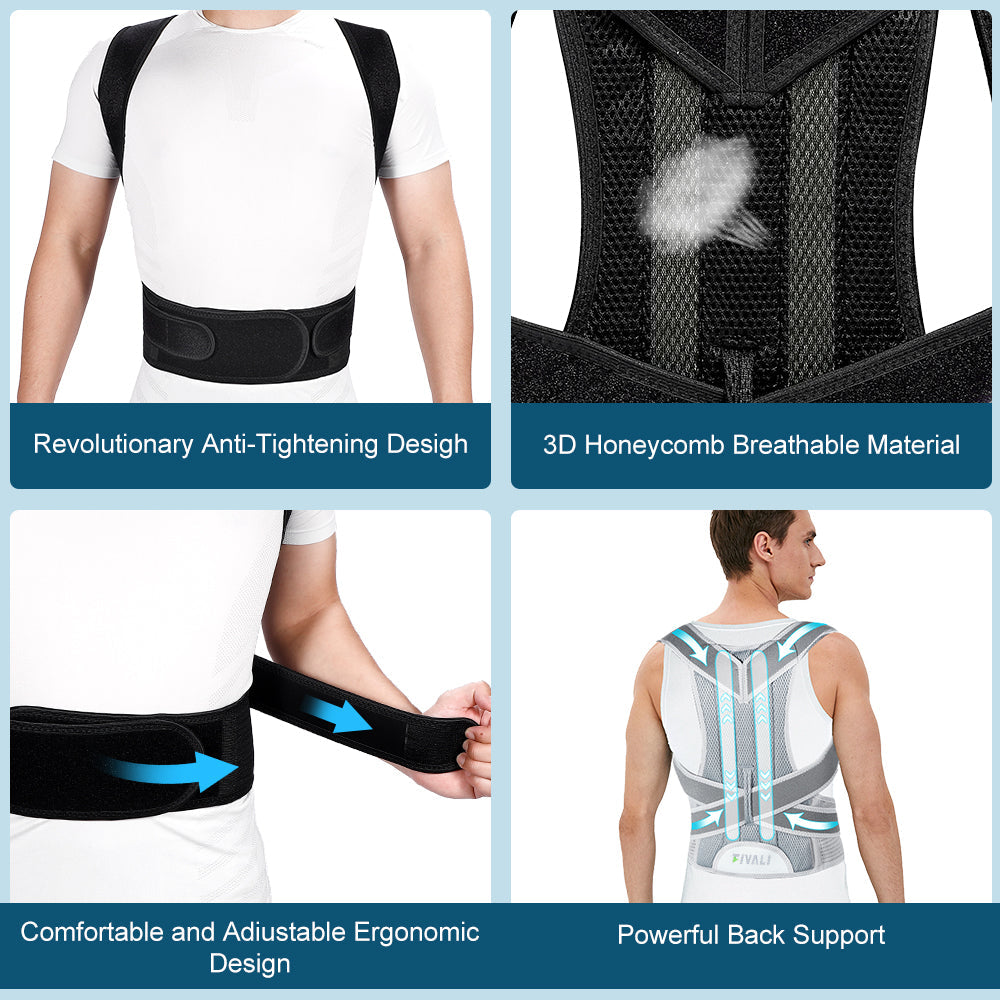 Unisex Back Brace for Posture and Pain Relief Shoulder Straightener FBR03