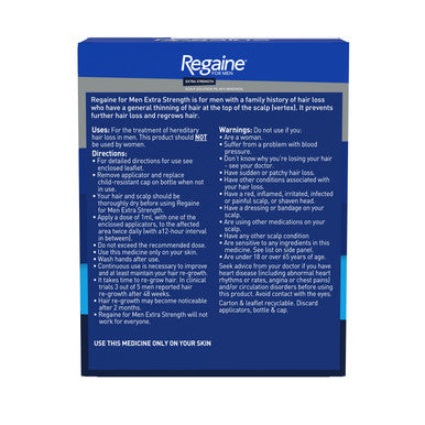 Regaine Extra Strength Hair Loss Solution For Men 3 Months 3 x 60ml Bottles