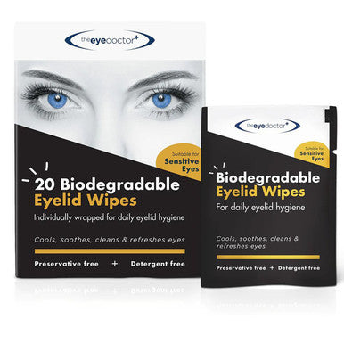 The Eye Doctor Biodegradable Eyelid Wipes 20 Pack